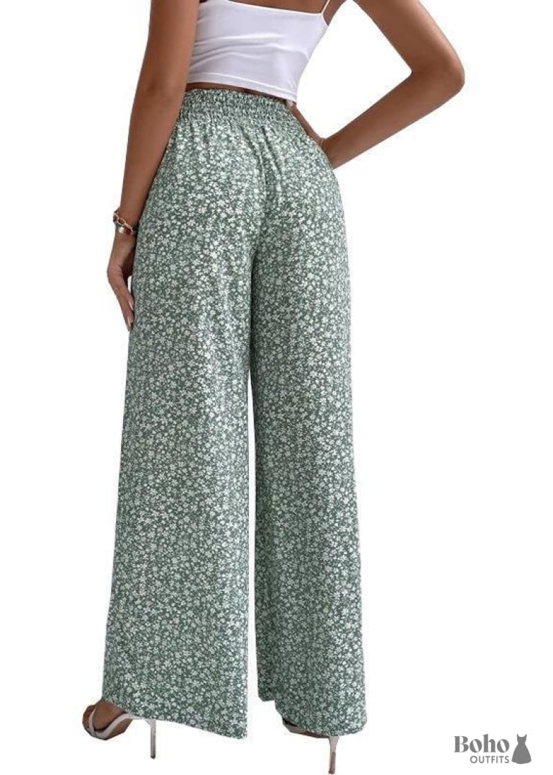 Boho Retro Wide-leg Pants Tiffany