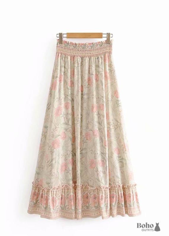 Boho Skirts in White Smoke For Women - Clothing