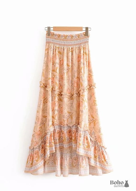 Boho Skirts in White Smoke For Women - Clothing