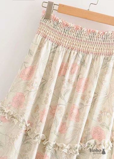 Boho Skirts in White Smoke For Women - Clothing