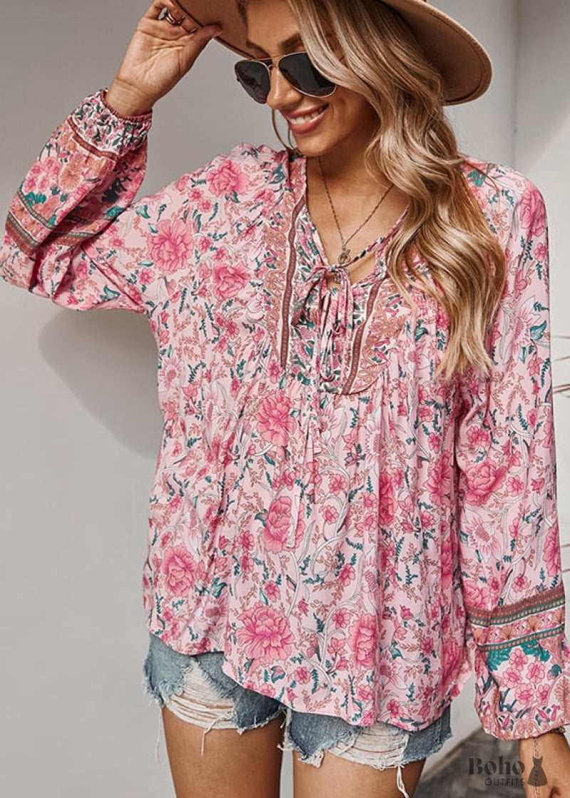 Hippie Boho Tunic Zoe - Pink / S - Dresses