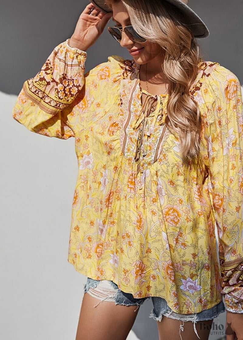 Hippie Boho Tunic Zoe - Yellow / S - Dresses