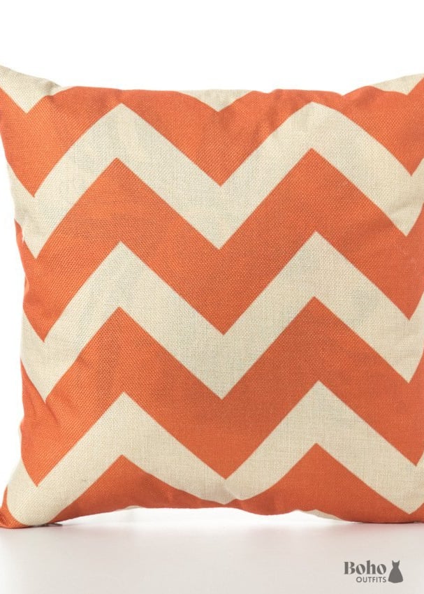 Orange And White Pillows - 45x45cm - Decor