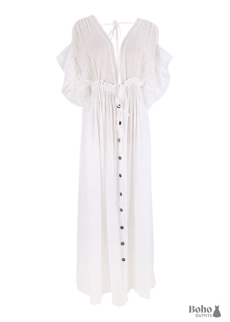 White Boho Maxi Dress Enjoli - Dresses